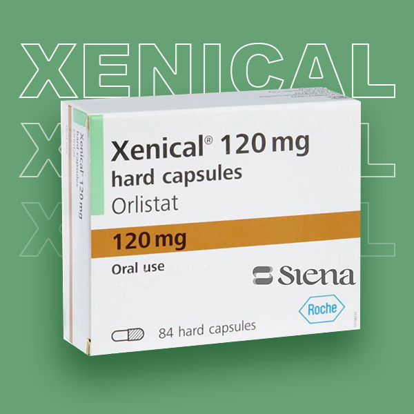 Verpackung von Xenical (Orlistat) 120mg Verpackung des Mittels zum Abnehmen Xenical (Orlistat)